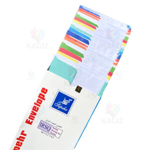 پاکت نامه ملخی ۷۰ گرم رنگارنگ بسته 20 عددی